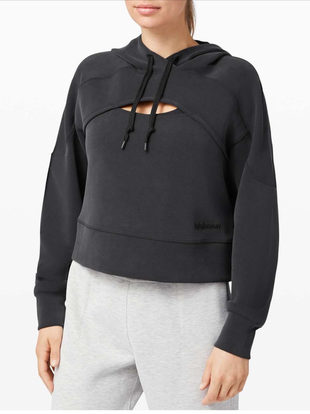Lululemon Get Centered Crop Hoodie with Front Cutout